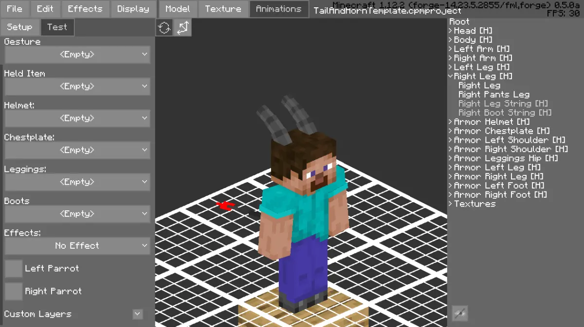 Minecraft CPM Model - TailAndHornTemplate by red - AshiraZone Catalog (Media 2)