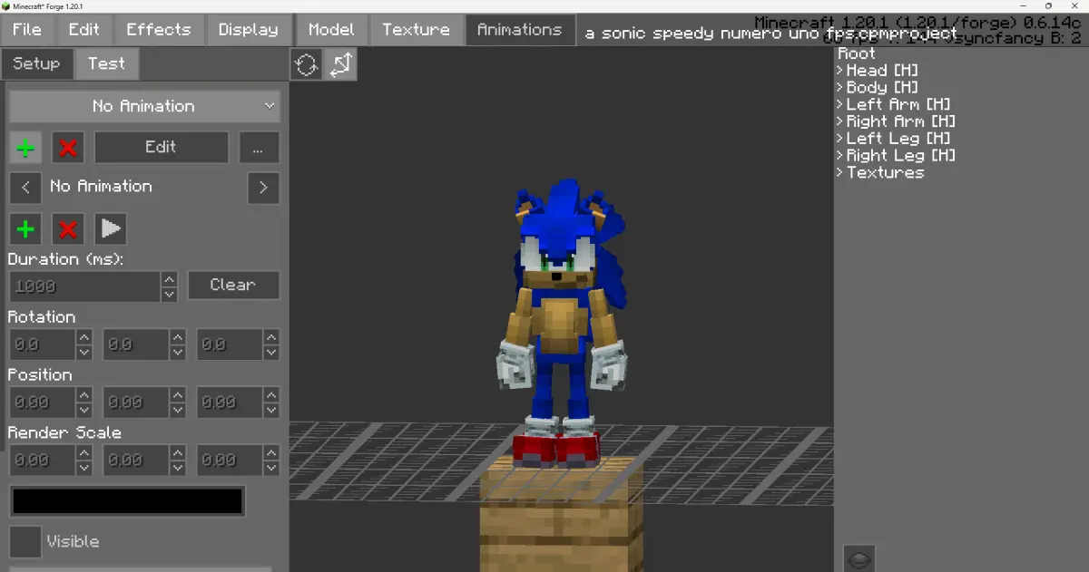 Minecraft CPM Model - a_sonic_speedy_numero_uno_fps by V_TheDisassembly - AshiraZone Catalog (Media 1)