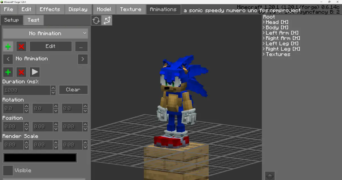 Minecraft CPM Model - a_sonic_speedy_numero_uno_fps by V_TheDisassembly - AshiraZone Catalog (Media 2)