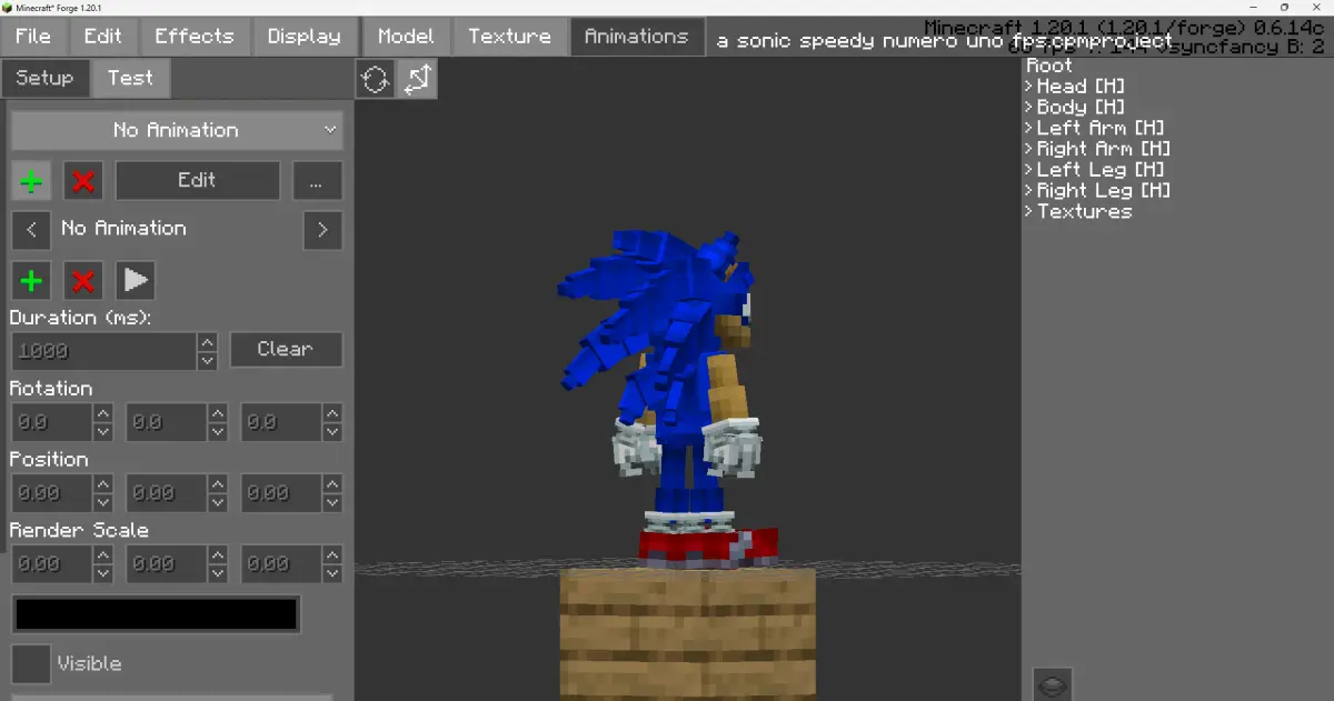 Minecraft CPM Model - a_sonic_speedy_numero_uno_fps by V_TheDisassembly - AshiraZone Catalog (Media 4)