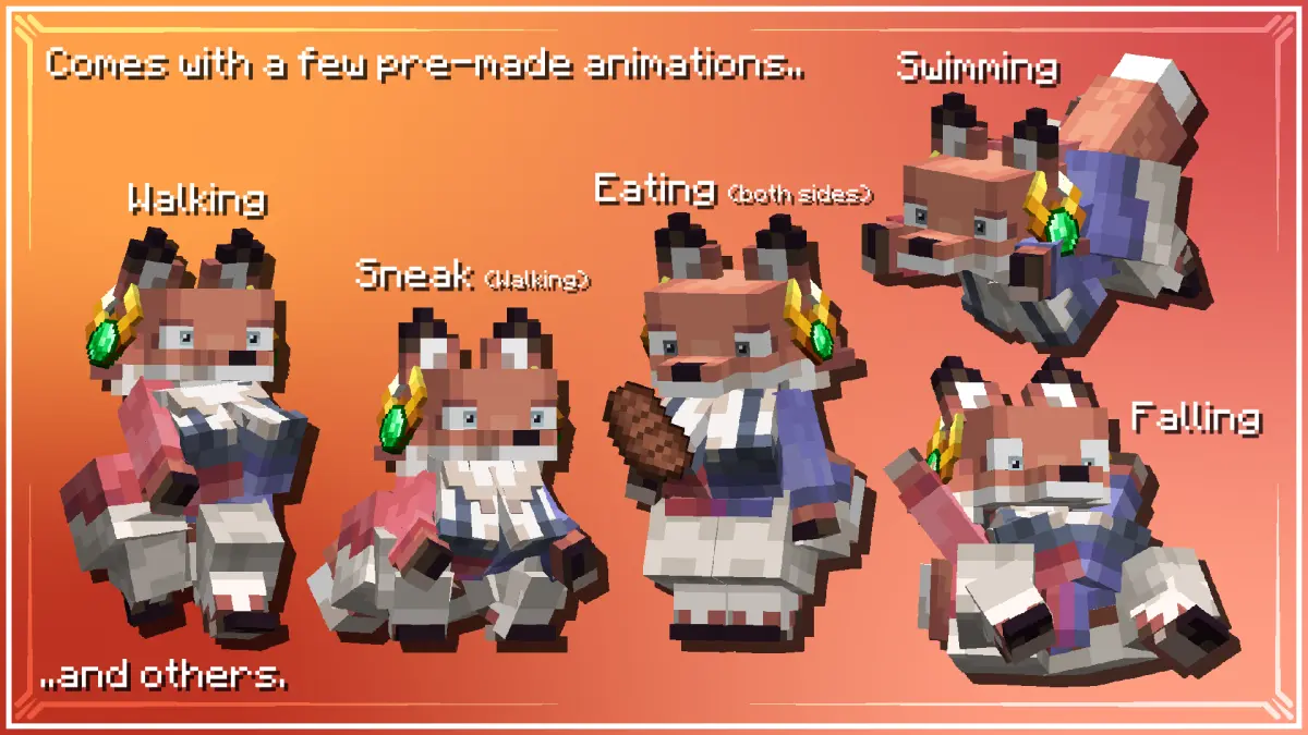 Minecraft CPM Model - BlokFoxTemplateV1 by blokgatr - AshiraZone Catalog (Media 2)