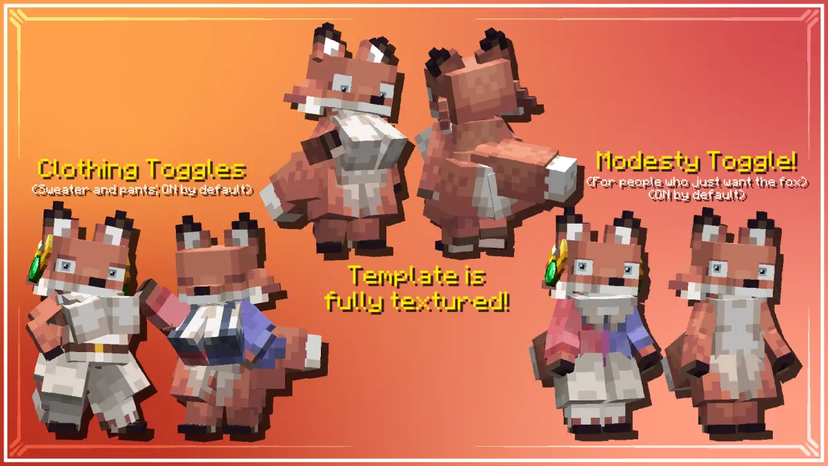 Minecraft CPM Model - BlokFoxTemplateV1 by blokgatr - AshiraZone Catalog (Media 3)