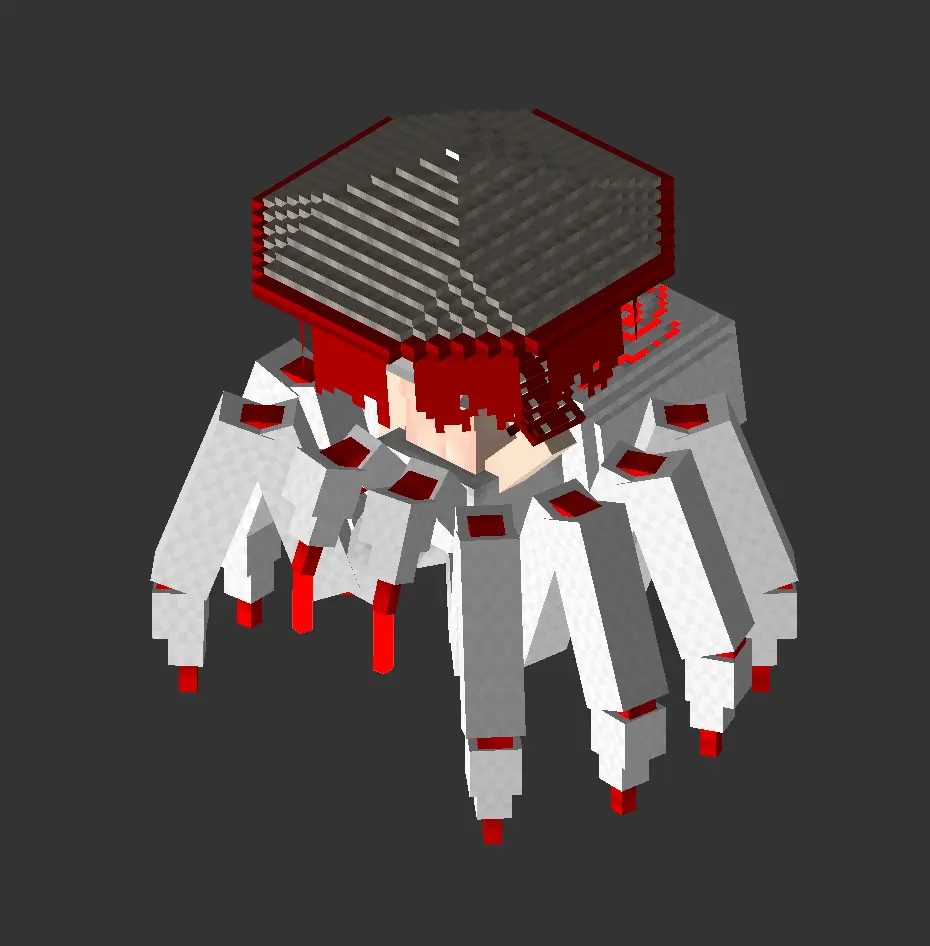Minecraft CPM Model - White_Tarantula_Arachne by Blackhole32 | BKHE32 - AshiraZone Catalog (Media 2)