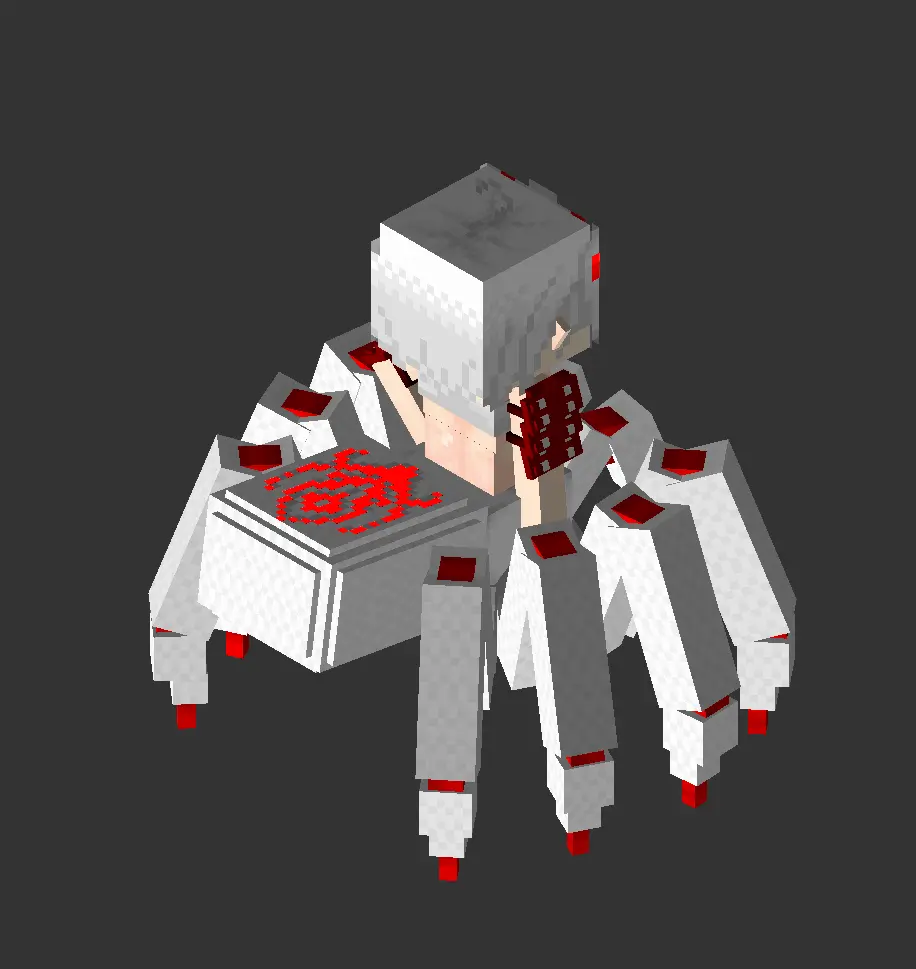 Minecraft CPM Model - White_Tarantula_Arachne by Blackhole32 | BKHE32 - AshiraZone Catalog (Media 3)