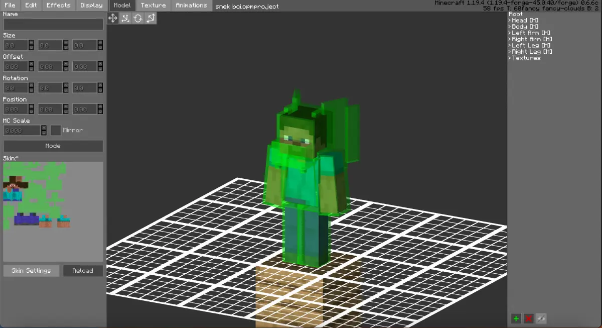 Minecraft CPM Model - snek_boi by Shiny Lasagna - AshiraZone Catalog (Media 1)