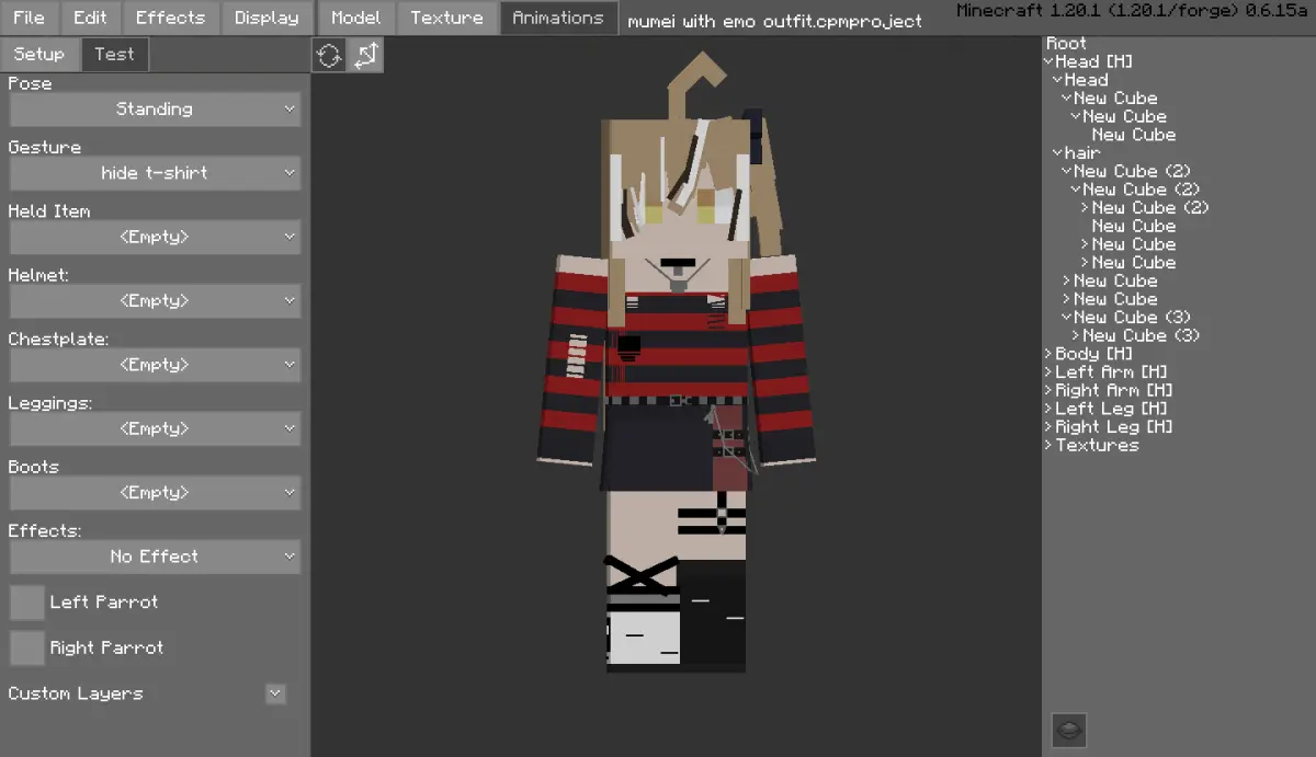 Minecraft CPM Model - mumei_with_emo_outfit by Otto Tannhauser - AshiraZone Catalog (Media 4)