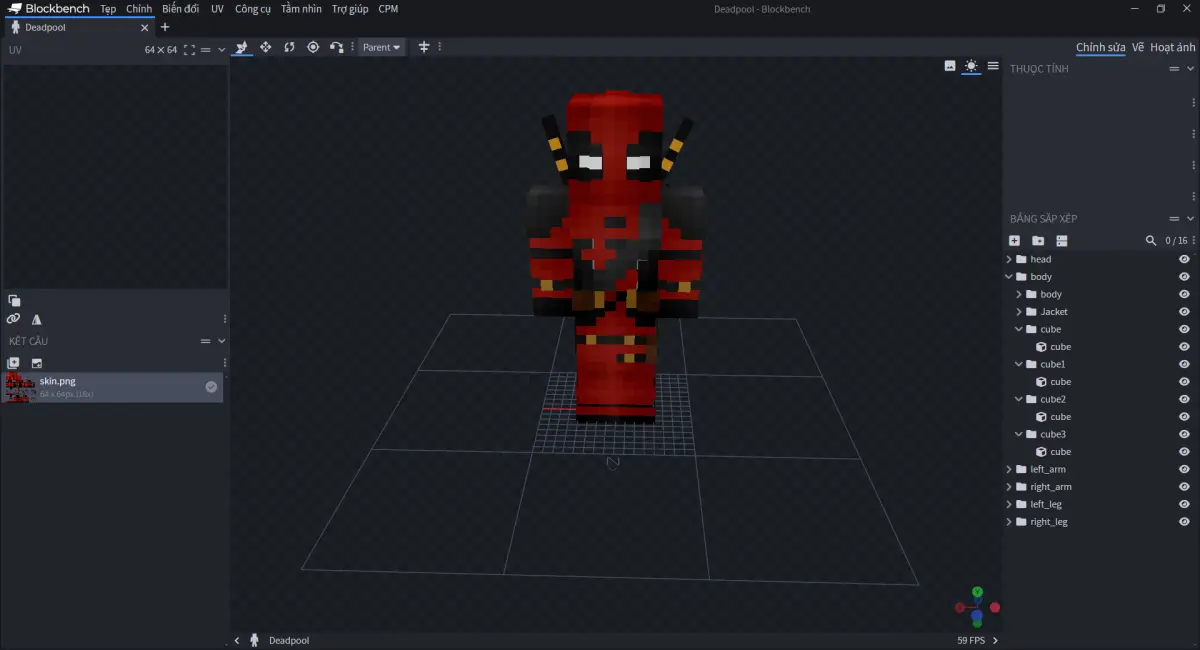 Minecraft CPM Model - Deadpool by GIANGNT212 - AshiraZone Catalog (Media 1)