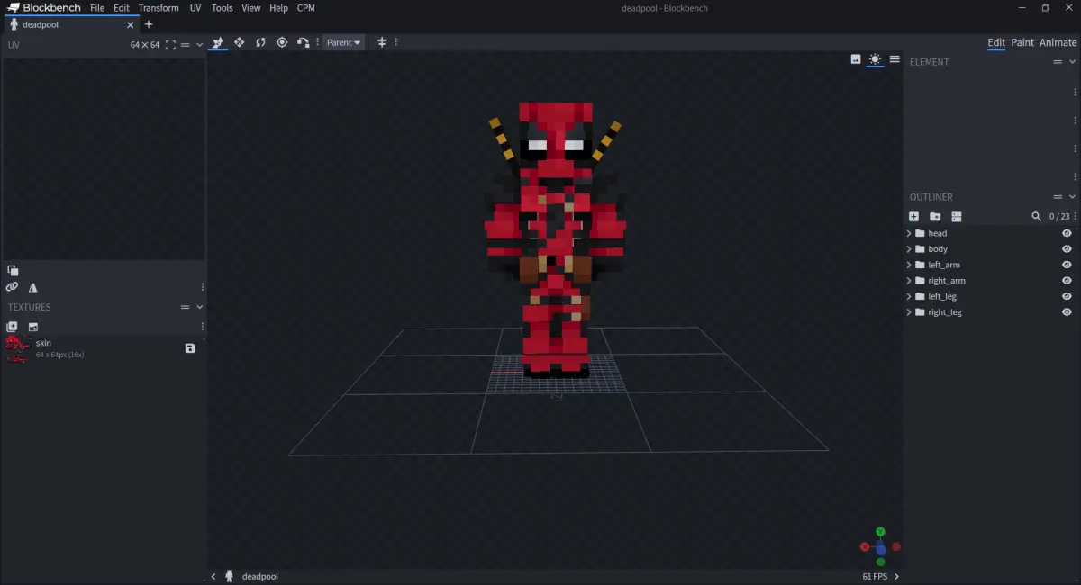 Minecraft CPM Model - Deadpool by GIANGNT212 - AshiraZone Catalog (Media 1)