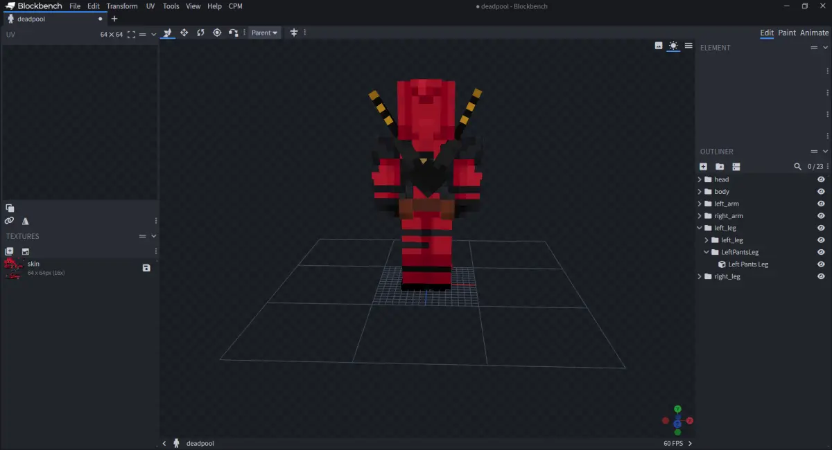 Minecraft CPM Model - Deadpool by GIANGNT212 - AshiraZone Catalog (Media 2)