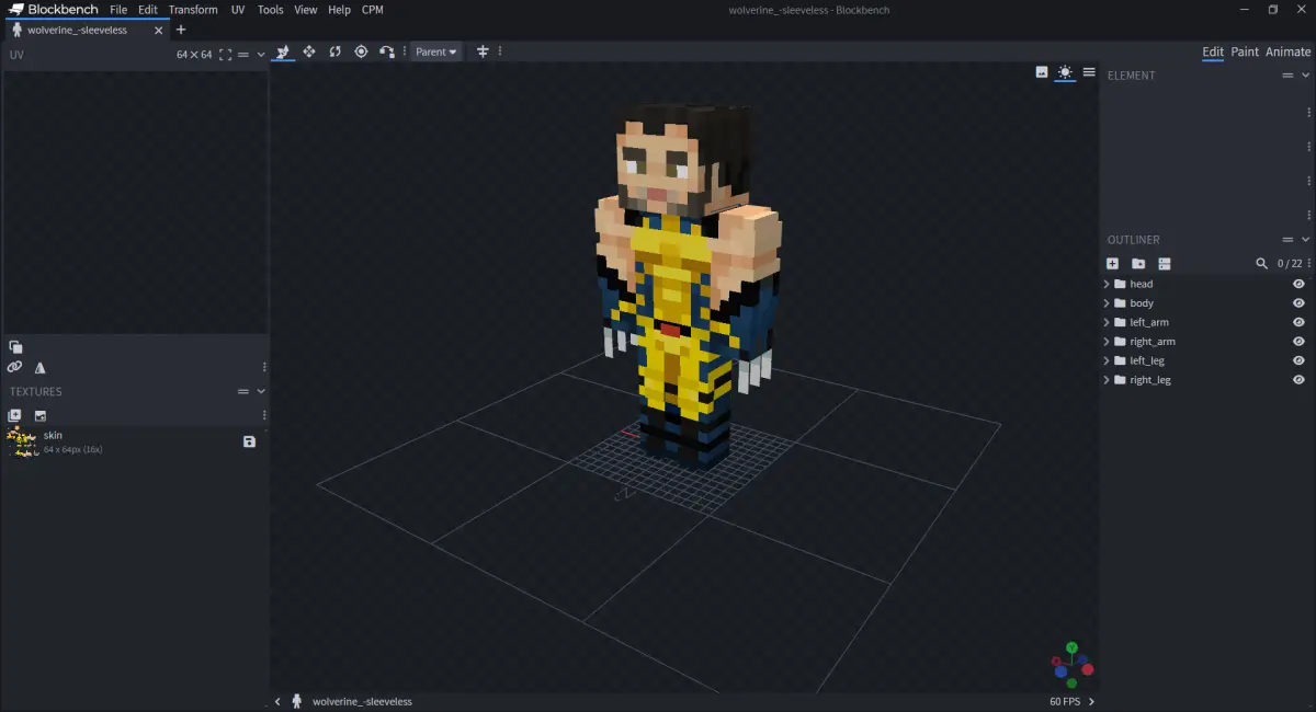 Minecraft CPM Model - Wolverine_V3 by GIANGNT212 - AshiraZone Catalog (Media 1)