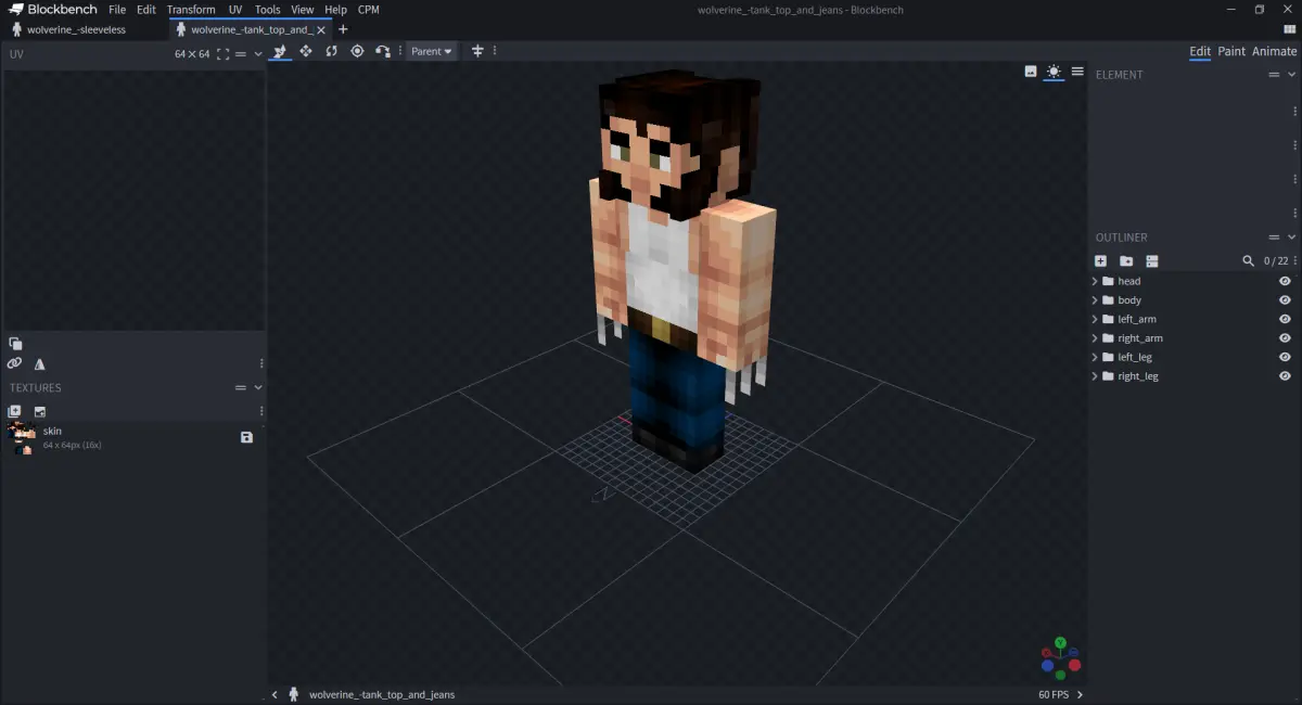 Minecraft CPM Model - Wolverine_V3 by GIANGNT212 - AshiraZone Catalog (Media 2)