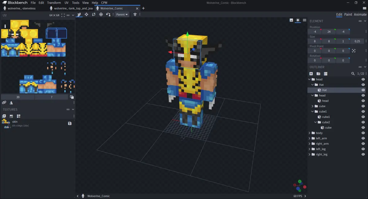 Minecraft CPM Model - Wolverine_V3 by GIANGNT212 - AshiraZone Catalog (Media 3)