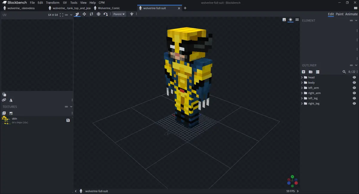 Minecraft CPM Model - Wolverine_V3 by GIANGNT212 - AshiraZone Catalog (Media 4)
