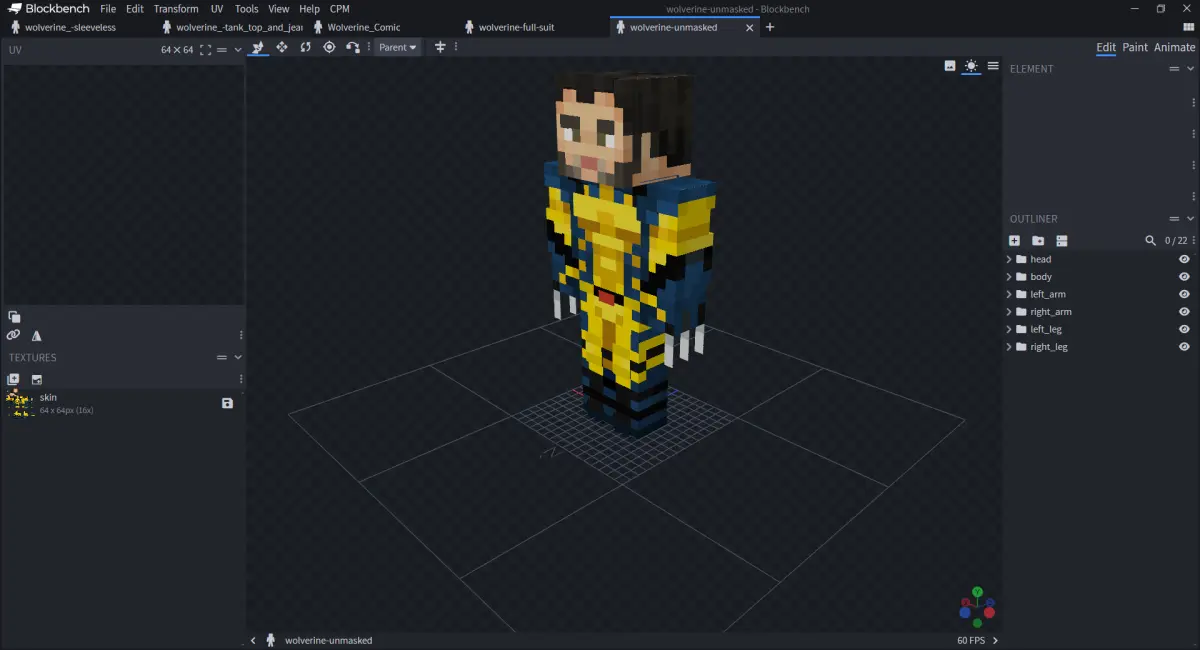 Minecraft CPM Model - Wolverine_V3 by GIANGNT212 - AshiraZone Catalog (Media 5)