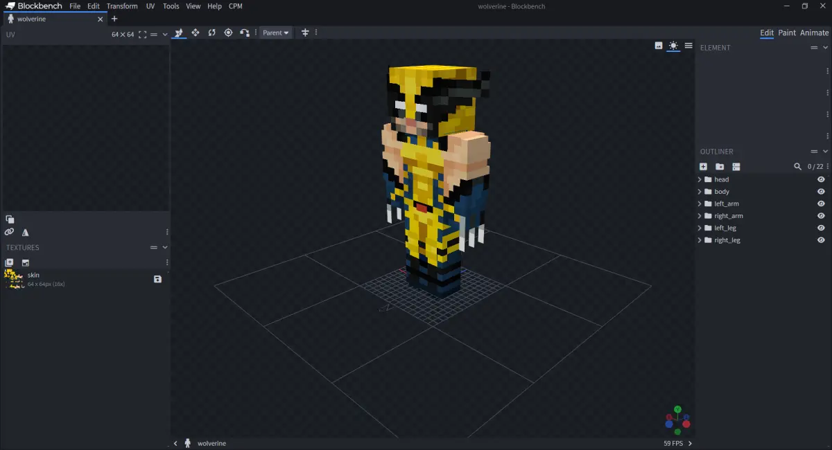 Minecraft CPM Model - Wolverine_V3 by GIANGNT212 - AshiraZone Catalog (Media 6)