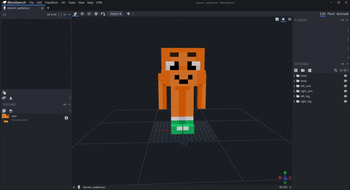 Minecraft CPM Model - Darwin_Watterson by GIANGNT212 - AshiraZone Catalog (Media 3)