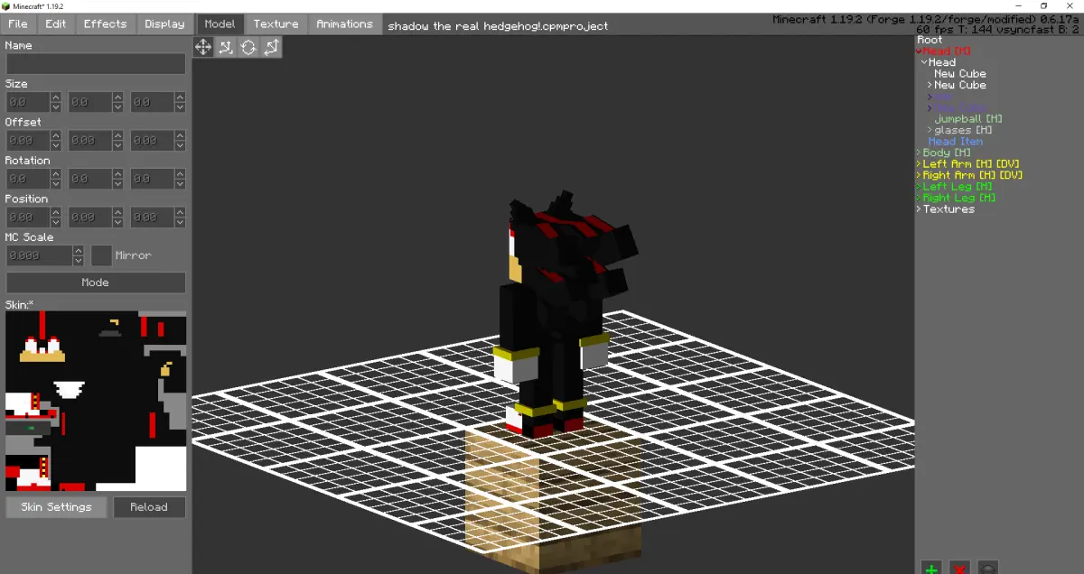 Minecraft CPM Model - shadowtherealhedgehog by V_TheDisassembly - AshiraZone Catalog (Media 1)